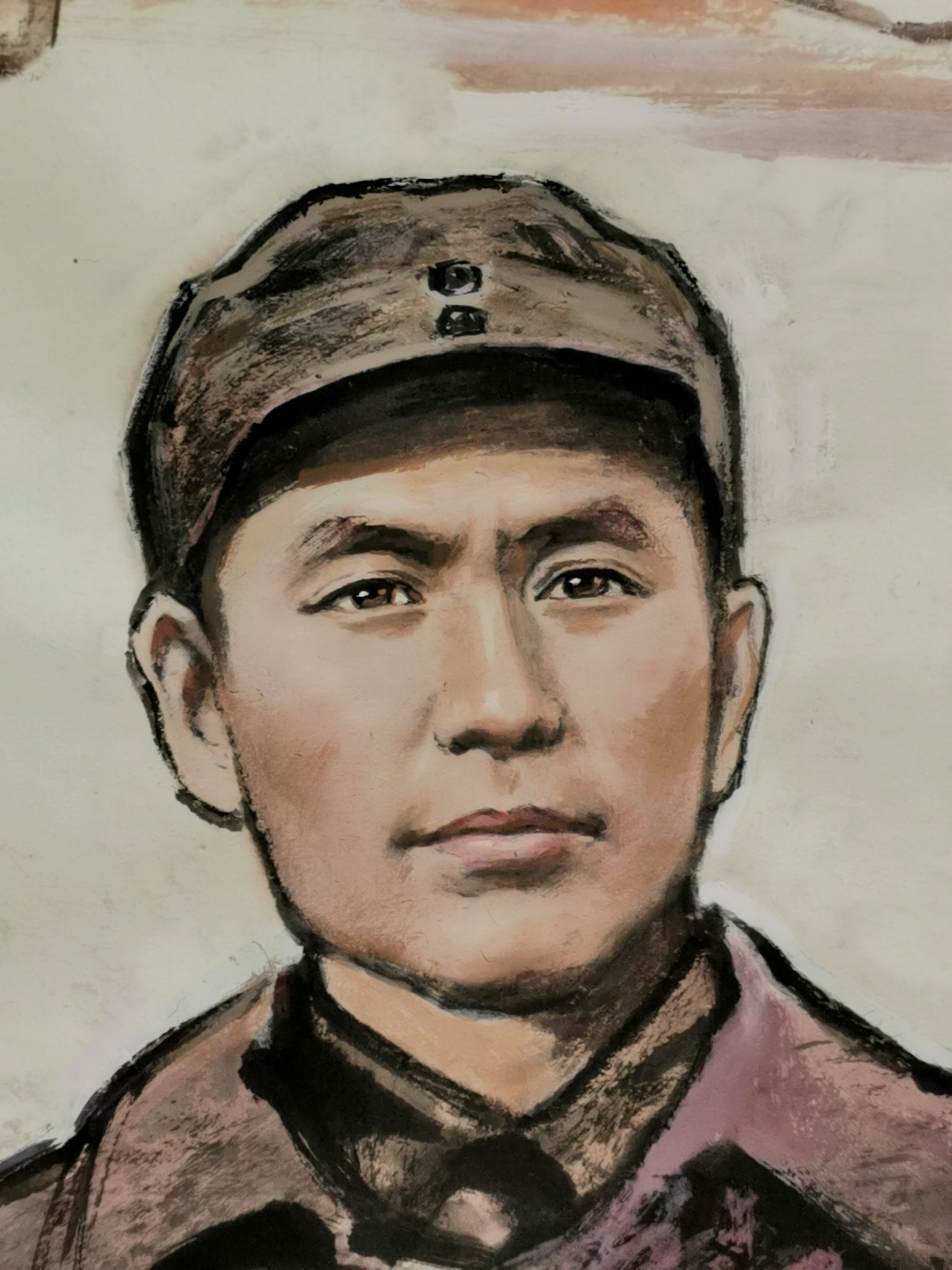 画家向上饶集中营无偿捐赠新四军英烈冯达飞肖像画