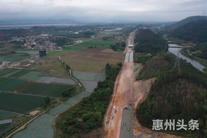 河惠莞高速路基工程完成超九成,今年将建成通车