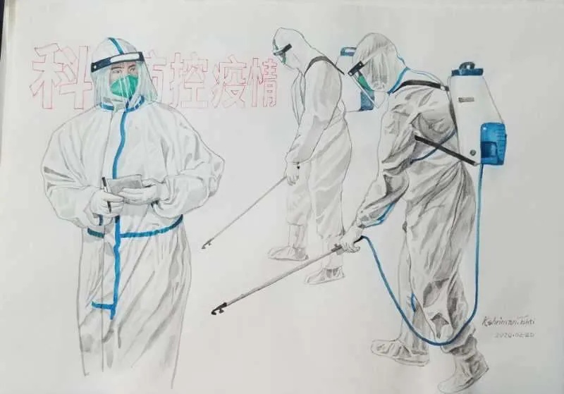 若羌县艺术家手绘漫画致敬抗疫一线的白衣战士
