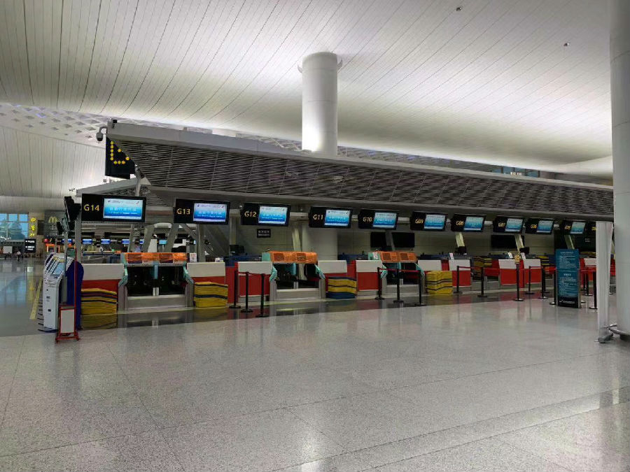 萧山机场值机柜台图图片