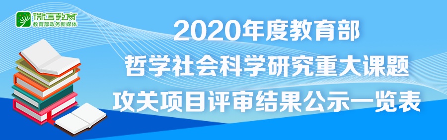 哲学|2020年教育部哲学社科研究重大课题攻关项目评审结果公示，这些高校项目入选